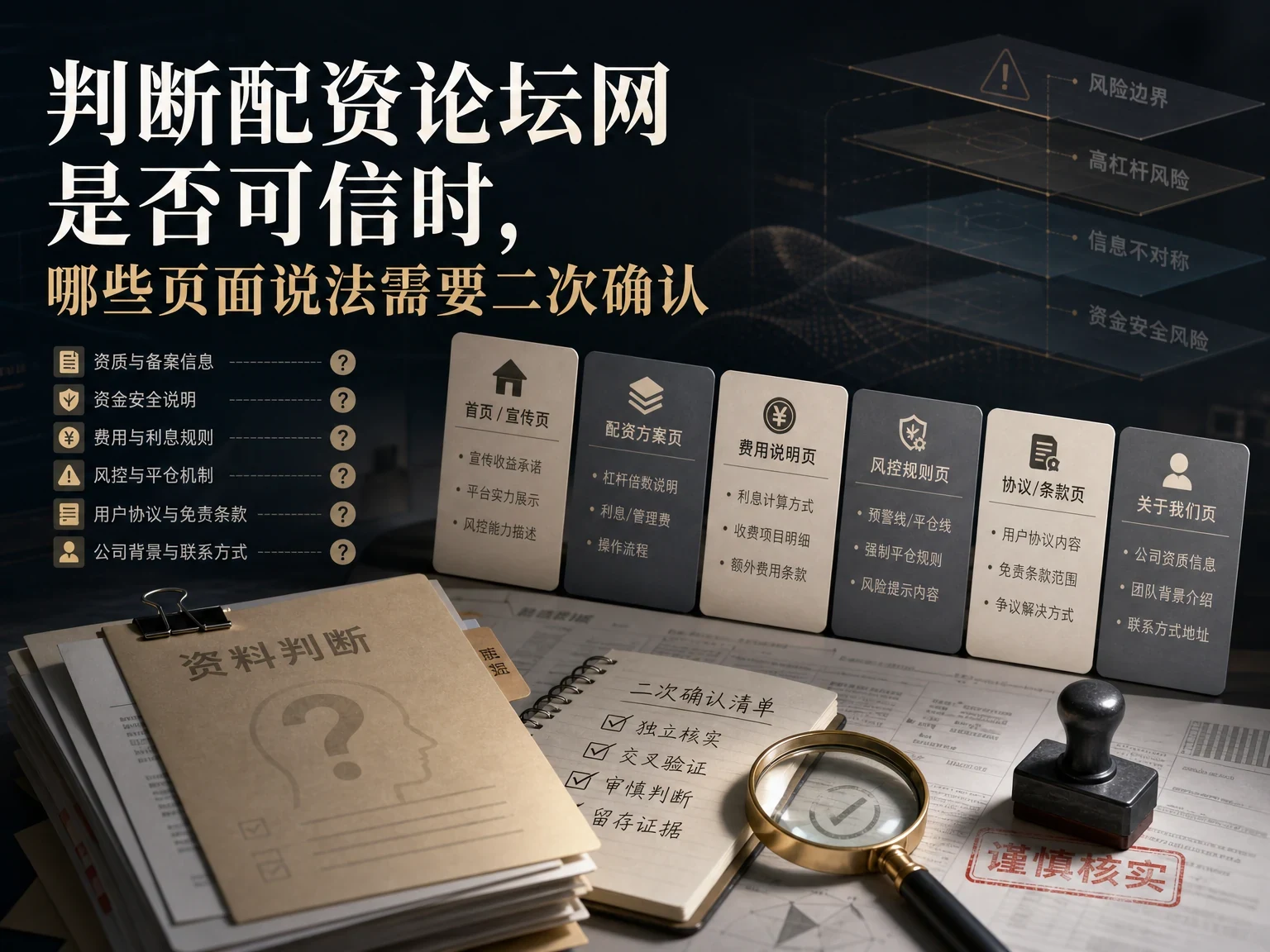 判断配资论坛网是否可信时，哪些页面说法需要二次确认 插图
